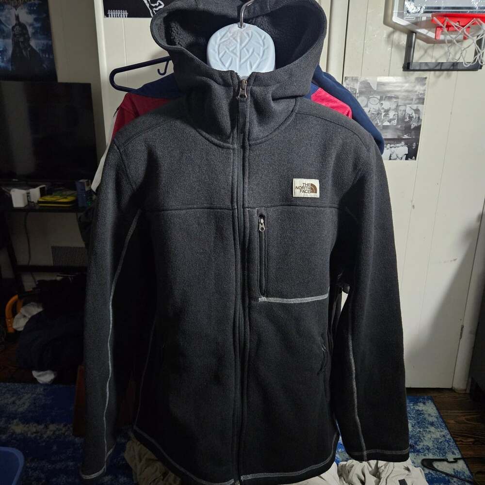 The North Face Gordon Lyons Full Zip Fleece Hoodie Jacket Charcoal Gray Men's L